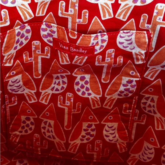 Vera Bradley Beach Tote Woven Coral with Pom Poms Excellent Like New Condition - Picture 7 of 9